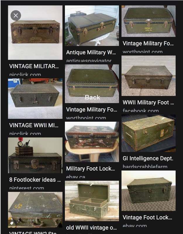 Vintage Military army footlocker Trunk storage