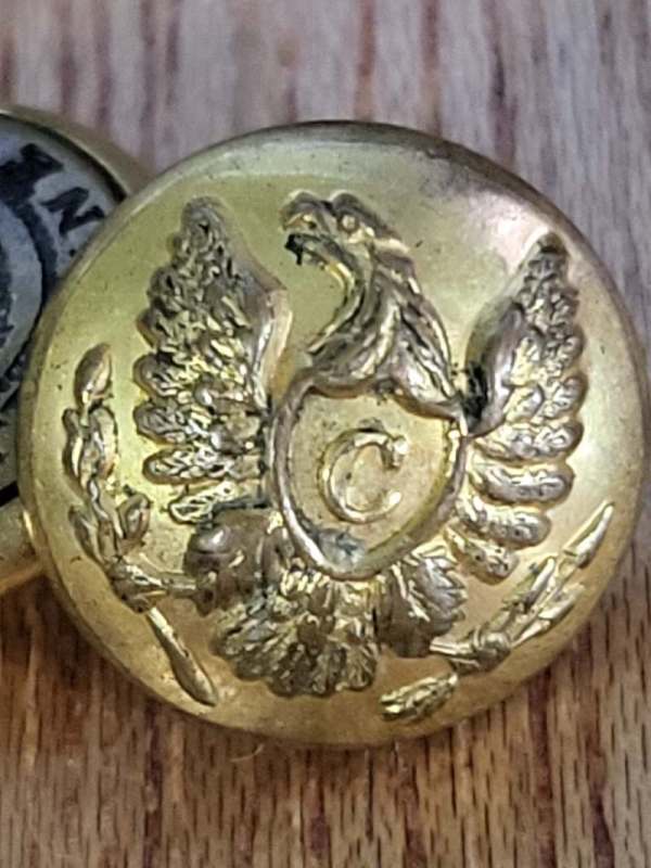 Button ID US Calvary 14/16mm Backmark "M. W. & P. Boston" UNIFORM