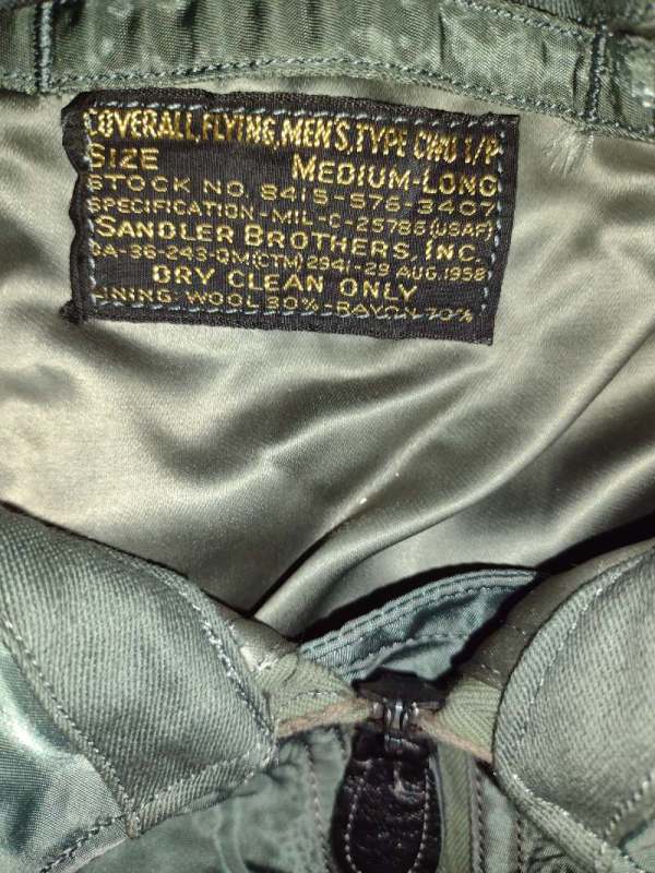 1958 CWU 1/P Flight suit Medium Long - FLIGHT CLOTHING