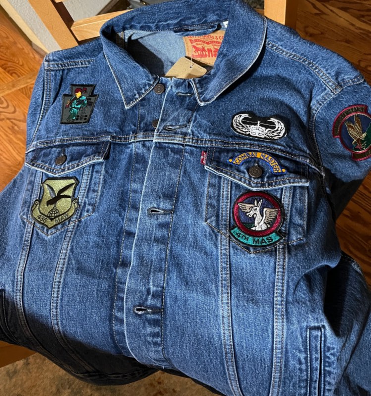 Can I put Military patches on denim jacket? - AIR FORCE (USAAF IS WITH ...