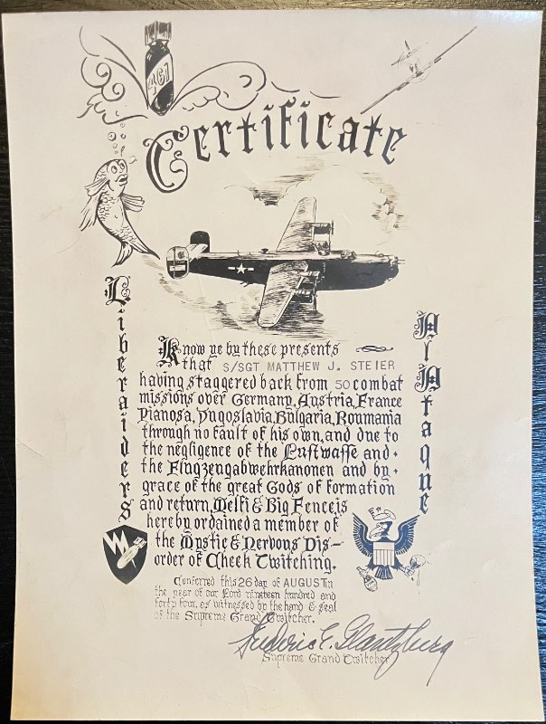 Lucky Bastard Club Certificates Page 3 WING BADGES U.S. Militaria