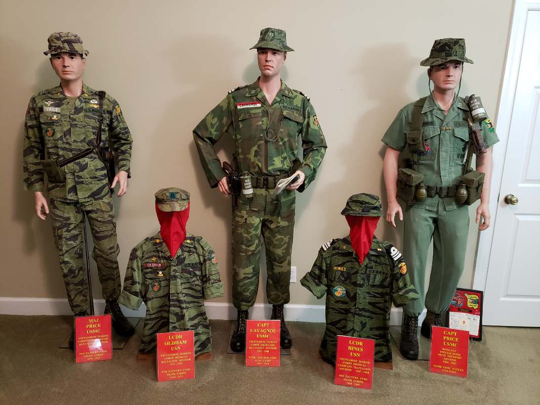 1954-1975 US MARINE VNMC ADVISOR TIGER STRIPE UNIFORM PATTERNS AND