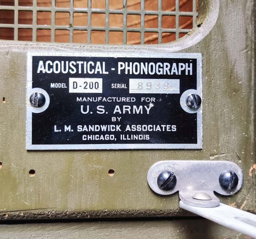 US Army Phonograph - FIELD & PERSONAL GEAR SECTION - U.S. Militaria Forum