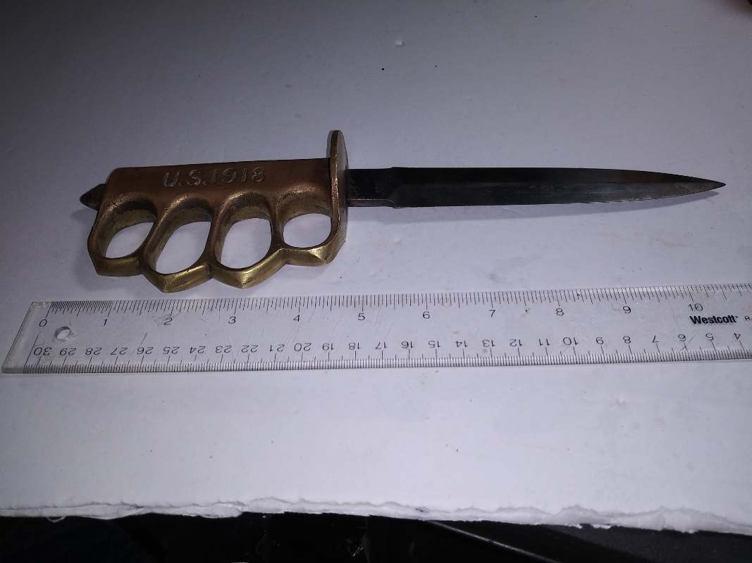 U.S. 1918 Brass Knuckle Bolo Trench Knife