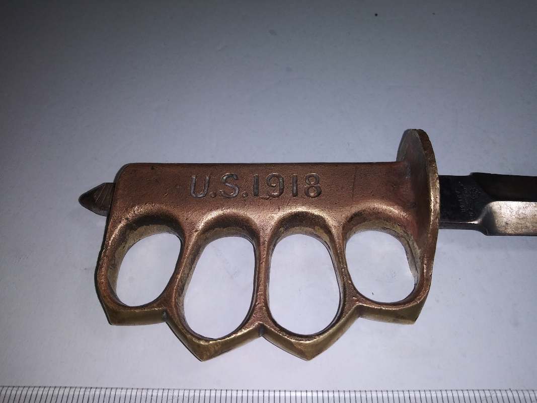 U.S. 1918 Brass Knuckle Bolo Trench Knife