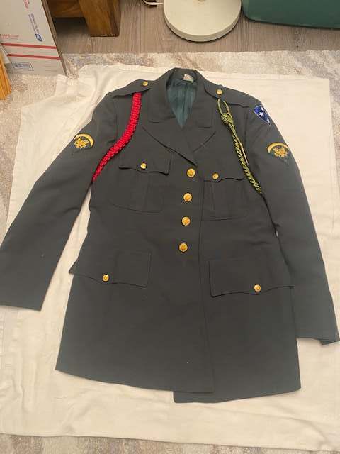 princess polly baby blue dress US Military French WWII Fourragere Shoulder Cord Yellow Green with Brass  Tip main image 1