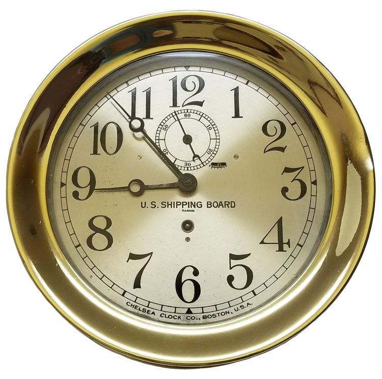 US Shipping Board Chelsea Pilot House clock - NAVAL SEA SERVICE