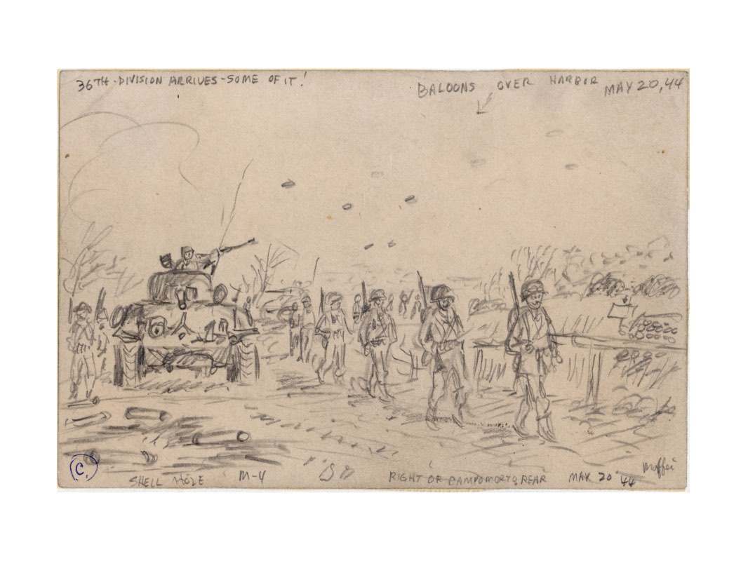 Battlefield sketch of the 36th Division at Anzio - EPHEMERA