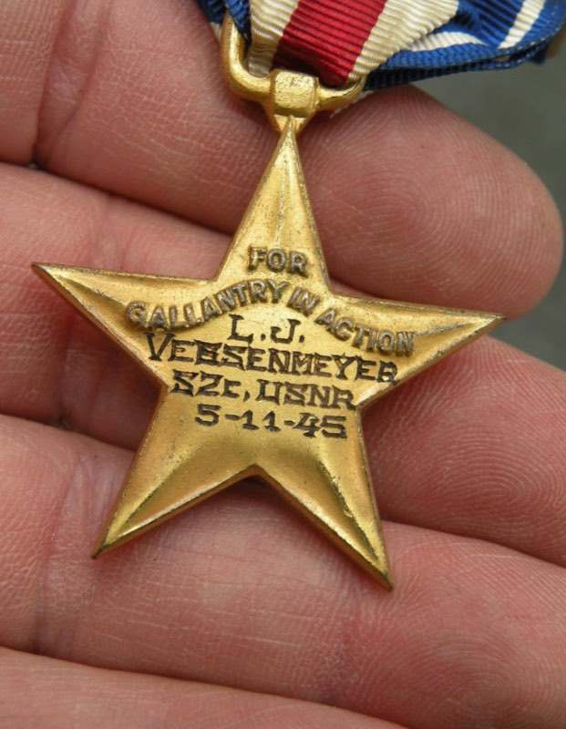 OKINAWA - USS Hadley Kamikaze KIA Silver Star & Purple Heart