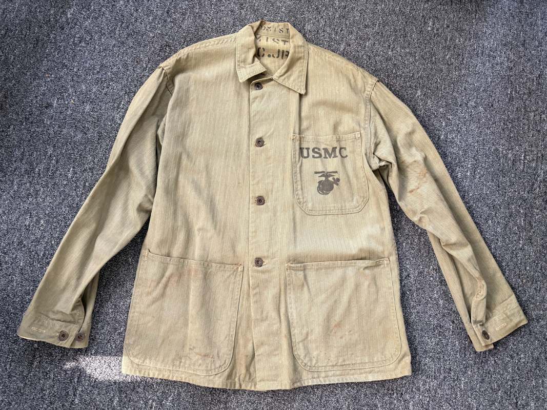 WW2 USMC P-41 HBT WORK JACKET NEAR DEAD STOCK SIZE 36